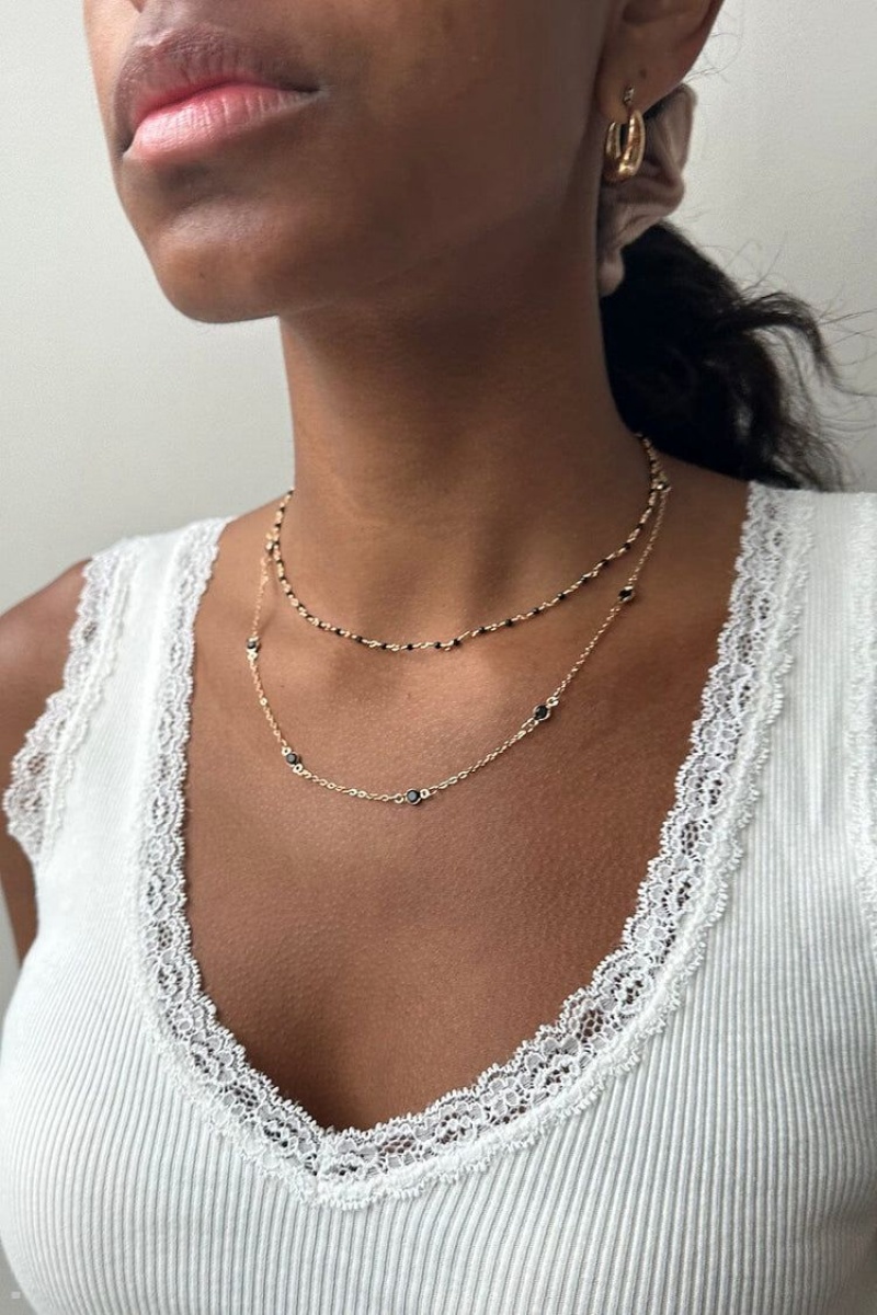 Collier Brandy Melville Layered Beaded Doré | FPQ-96399889